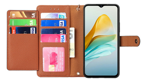 Y Funda Tipo Cartera De Piel Con Cierre Cruzado Con Cierre De