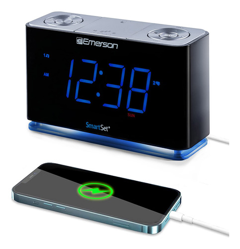 Emerson Smartset - Reloj Despertador De Radio, Pantalla Digi