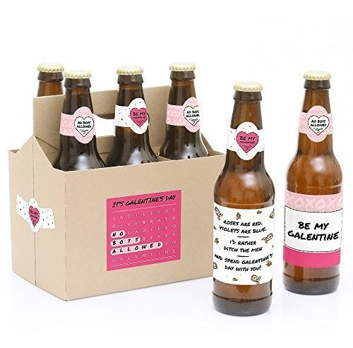 Be My Galentine  6 Dia De San Valentin Etiquetas Con 1 Cerve