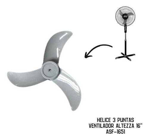 Helice 3 Puntas Ventilador Altezza 16 Pulgadas