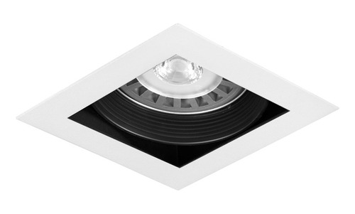 Spot De Embutir Cuadrado Blanco/negro + Led Ar111 Pack X5