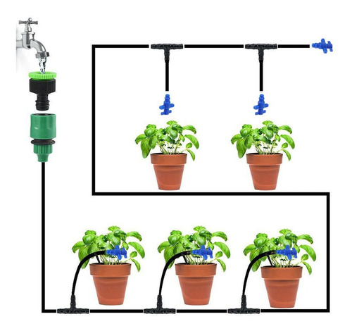 Kit Irrigação Para Vasos E Plantas Com Gotejador - 50mts+