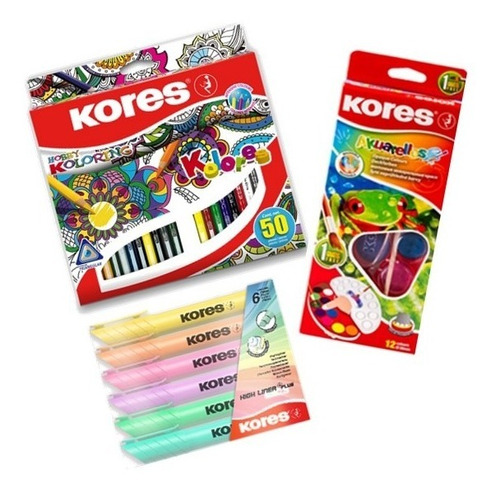 Kit Color Colores X 50, Resaltador Pastel Y Acuarelas