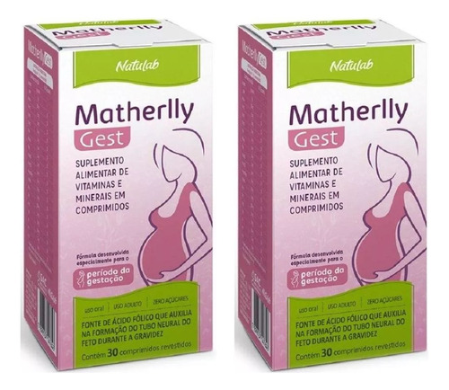 Kit 2 Suplemento Matherlly Gest Zero Açúcar 30cpr Natulab