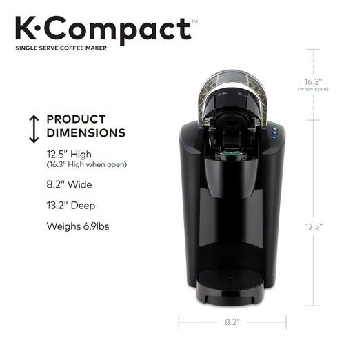 Cafetera Keurig K-compact Para Café Molido Y Capsulas Color Negro