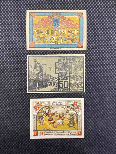 Imagen 3 de 4 de Lote Notgelds Alemanes - Billetes Emergencia X 3 - Pack C