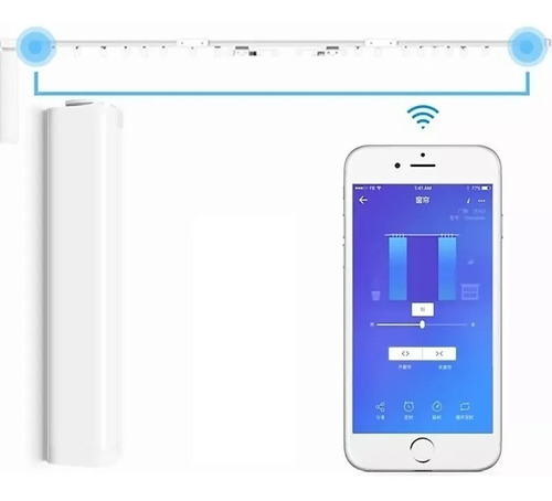 Cortina Sistema Inteligente Riel Wifi Motorizado Remoto 2.2