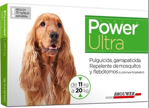 Power Ultra 11kg A 20 Kgs Pipeta Para Perro- Pulguicida