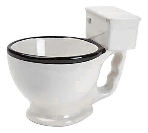 Taza Bowl De Cerámica En Forma De Wc Inodoro Color Blanco
