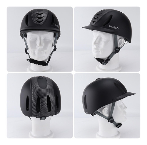Casco Para Montar A Caballo, Gorro Flor De Carbono Negro