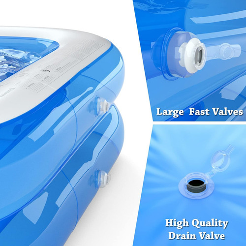 Cddgl Alberca Inflable Grande Piscina Dos Nivele Rectangular 200cm Ideal Para Toda La Familia Color Azul Alta Calidad Alberca Inflable Familiar Piscina Para Niños