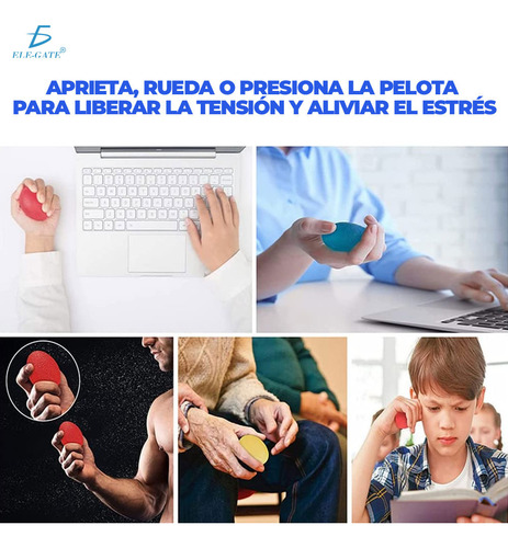 Pelotas Antiestrés Kit 5 Bolas De Ejercicio, Terapéuticas.