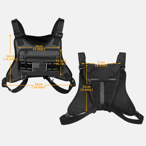 Mochila, Chaleco Deportivo, Transpirable, Bolsa Frontal Para