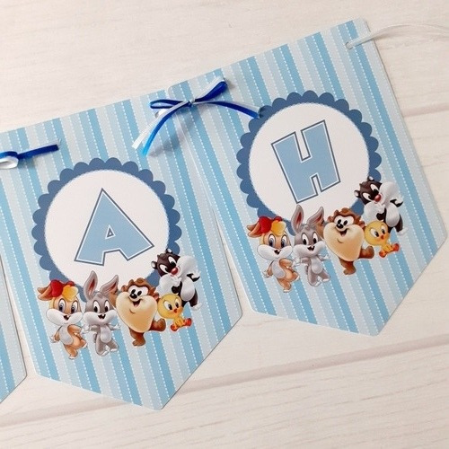 Banderin Personalizado Looney Tunes Baby