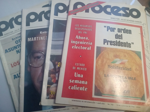 Lote De 4 Revistas Proceso Año 1990 Salinas Salinismo