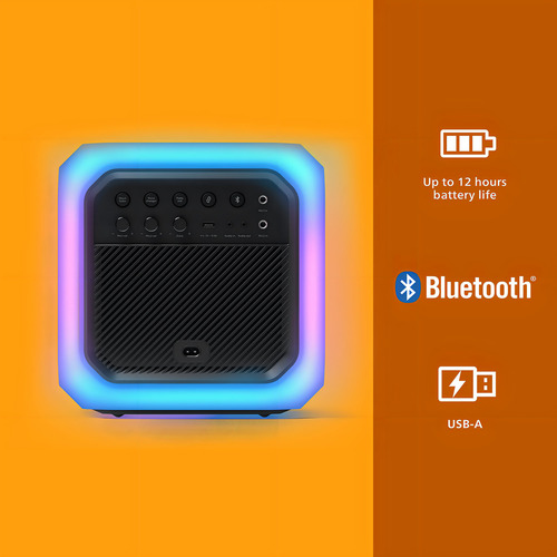 Philips X - Altavoz De Fiesta Bluetooth Con Luces De Fiesta. Color Negro
