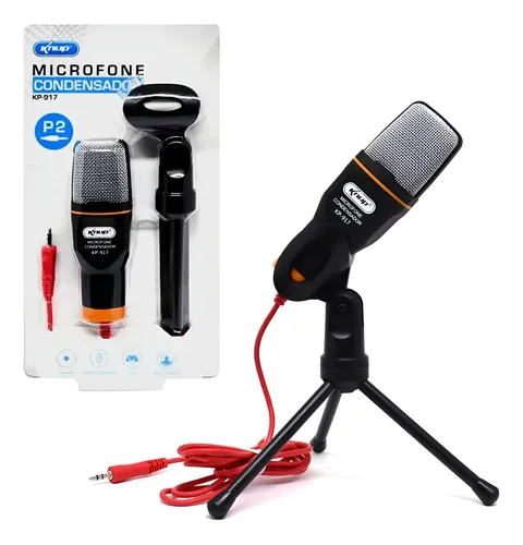 Microfone Knup KP-917 Condensador Omnidirecional cor preto/cinza