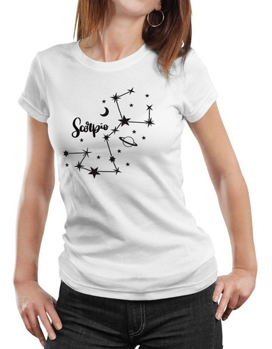 Polera Mujer Signo Escorpio Zodiaco Algodón Orgánico Zo8