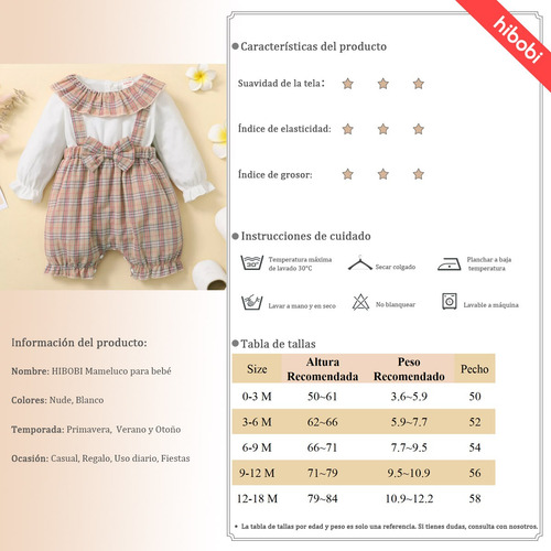 Mono Lindo A Cuadros De Algodón Ropa Para Bebé 0-12 Meses