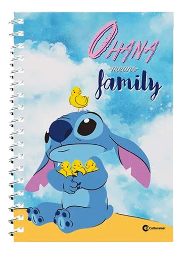 Caderno Universitário Capa Dura 80 Folhas Stitch Disney