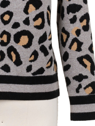 Sueter Abierto Tejido De Punto, Animal Print, Estrech.