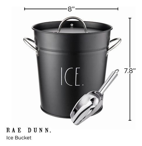 Cubo De Hielo Con Paleta Rae Dunn - Cubo De Acero Inoxidable