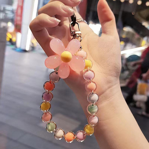 2 Correa Para La Muñeca Con Cordón Cuentas De Color Rosa