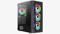 Comprar Caja Atx  Gamer Aerocool Prism Chasis Con Vidrio 4 Fans Argb
