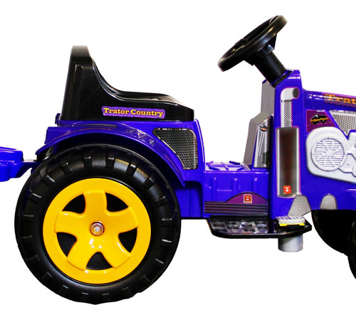 Imagem 3 de 6 de Trator Infantil Eletrico 6v Grande Menino Azul Com Caçamba