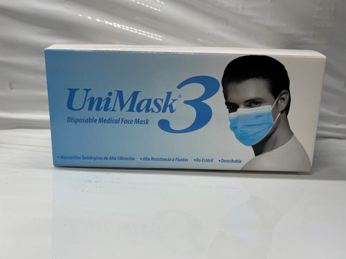 Cubrebocas Unimask 3 Uniseal Color Azul