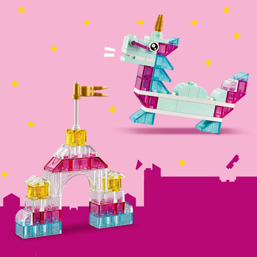 LEGO® Classic Caja de Magia Transparente Bricks 11040; Contiene 340 bricks de colores vivos para niñas y niños 5+