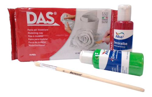 Masa De Ceramica Fria Das 1kg Y Set Pintura Acrilica