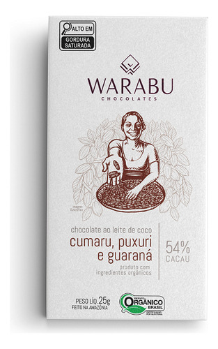 Chocolate Vegano Cumaru Puxuri E Guaraná 54% Cacau 25g