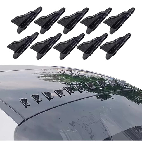 Aletas Tiburon Spoiler Techo Difusor Kit 10pc Fibra Carbono