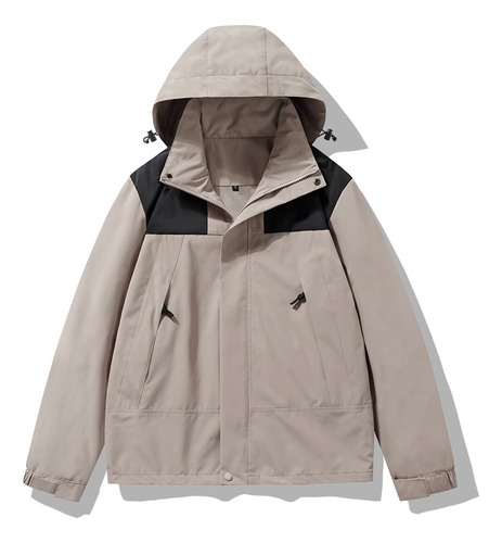 Chaqueta De Escalada Con Capucha Extraíble, Impermeable Y Resistente Al Viento Para Hombre