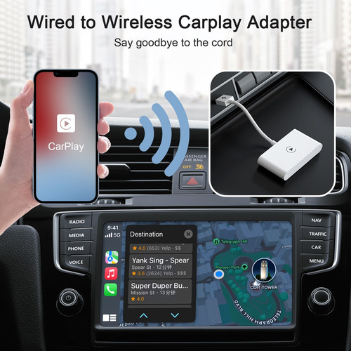 Adaptador Carplay Inálambrico Wireless Plug & Play I-phone