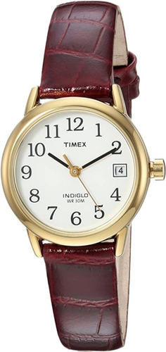 Timex | Reloj Mujer 25 Mm | Tw2r634009j | Original Color de la correa Marrón oscuro Color del bisel Dorado Color del fondo Blanco