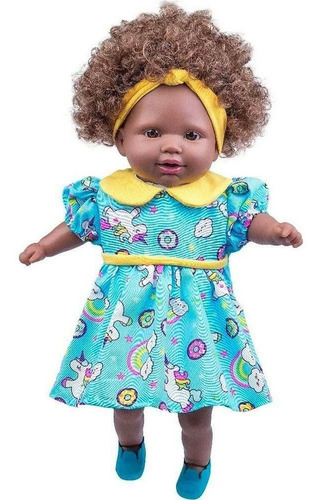 Boneca Infantil Tayla Bebê Negra Cabelo Black Power Castanho