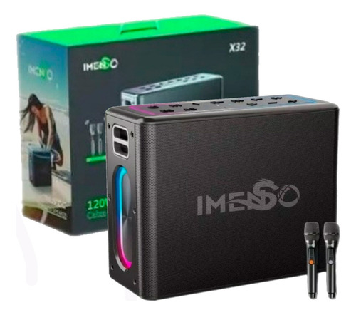 Caixas De Som X32 Karaokê 2 Mic Com 120w De Pura Potência