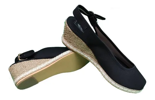 Sandalias De Mujer Lona De Algod n Con Taco Chino 303