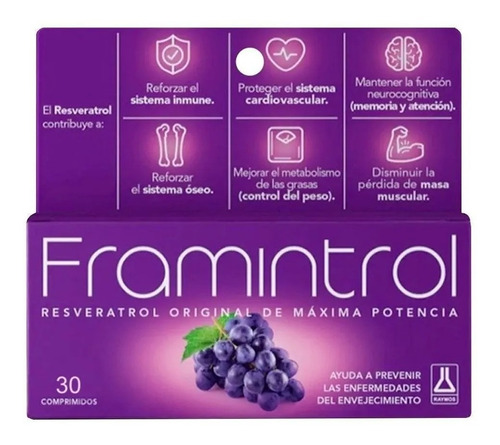 Framintrol Resveratrol Antioxidante Original X30 Comprimidos
