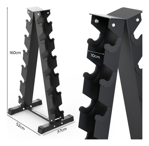 Suporte Para Halter Dumbbell Expositor Torre - 6 Pares