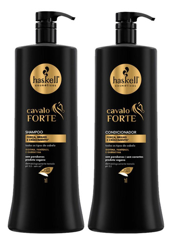 Shampoo Haskell Kit Haskell Cavalo Forte Shampoo E Condicionador 1 Litro Kit de floral verde de 1L