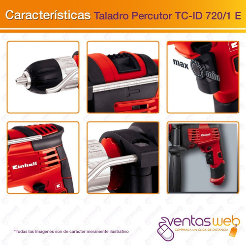 Imagen 5 de 7 de Taladro Percutor 720 W Electrico Autoajustable 13 Mm Einhell