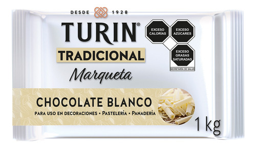 Turin Marqueta Chocolate Blanco Para Repostería 1kg