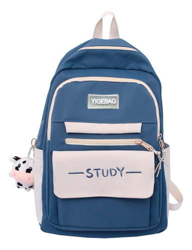Mochila Escolar Bolsa Laptop Casual Viaje Juvenil Moda Kawai Color Azul