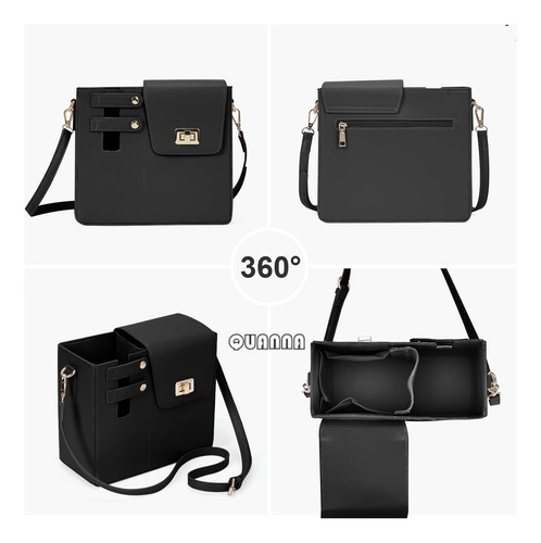Quanna Termos Bolsa Portátil Cruzada Para Guardar Vasos De Agua Al Aire Libre, Portavasos Para Vaso Stanley Cup De 40 Oz, Portabotellas Con 2 Correas Ajustables Regal Negro