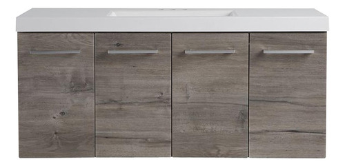 Mueble Para Baño Stella 123.2 X 47.6 X 56.5 Cm Lavabo Blanco Mueble Gris