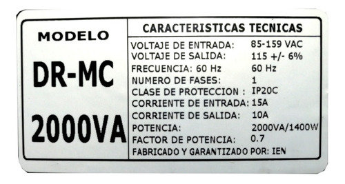 Imagen 3 de 3 de Regulador Elevador Voltaje 80 160v 2000va Nevera Refrigerado