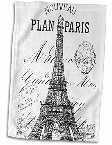 3d Rose Nouveau Paris Vintage Torre Eiffel Toalla De Mano/de